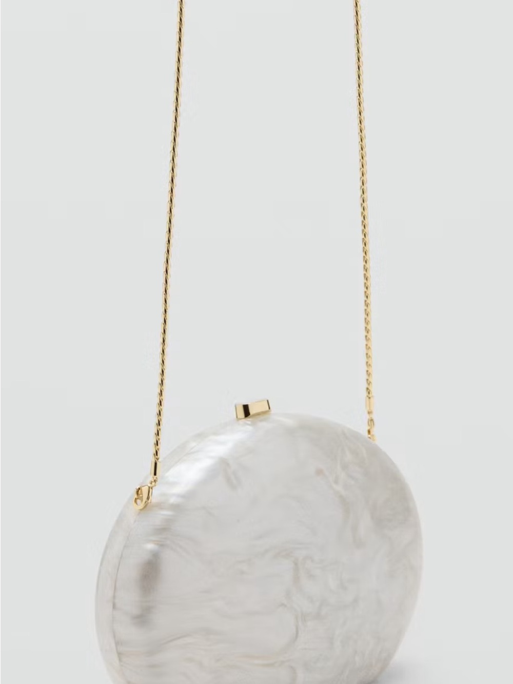 Mango Round clutch  Bag with Gold Chain